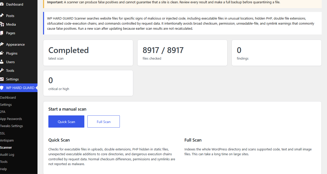 Hard Guard Security malware scanner